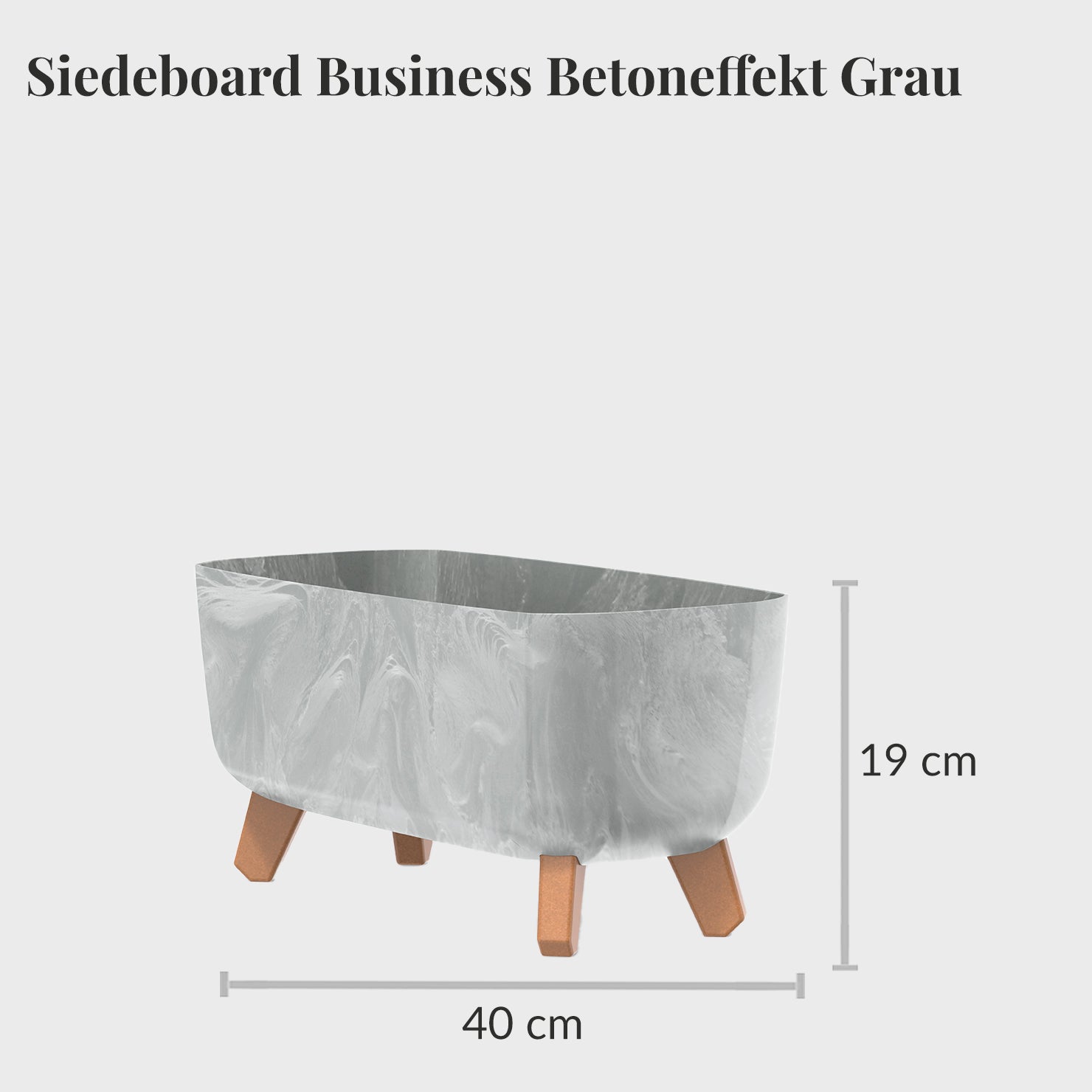 Übertopf 2x M Sideboard Business Betoneffekt Grau